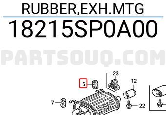 Honda 18215SP0A00 RUBBER,EXH.MTG
