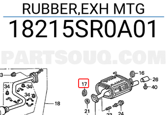 Honda 18215SR0A01 RUBBER,EXH MTG
