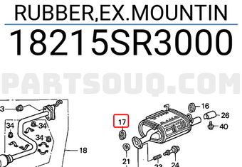 Honda 18215SR3000 RUBBER,EX.MOUNTIN