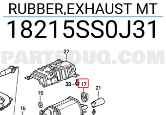 Honda 18215SS0J31 RUBBER,EXHAUST MT