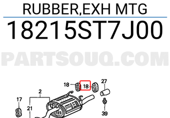 Honda 18215ST7J00 RUBBER,EXH MTG