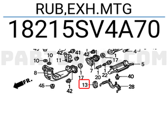 Honda 18215SV4A70 RUB,EXH.MTG