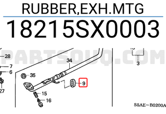 Honda 18215SX0003 RUBBER,EXH.MTG