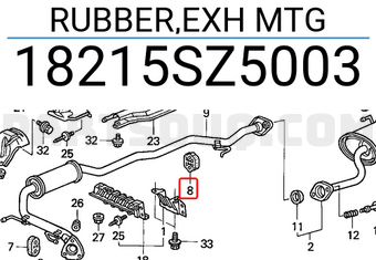 Honda 18215SZ5003 RUBBER,EXH MTG