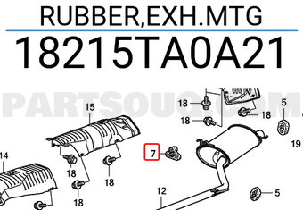 Honda 18215TA0A21 RUBBER,EXH.MTG