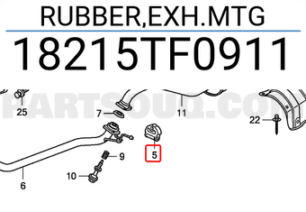 Honda 18215TF0911 RUBBER,EXH.MTG