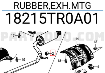 Honda 18215TR0A01 RUBBER,EXH.MTG