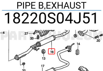 Honda 18220S04J51 PIPE B,EXHAUST