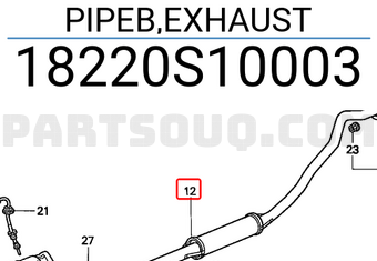 Honda 18220S10003 PIPEB,EXHAUST