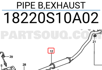 Honda 18220S10A02 PIPE B,EXHAUST