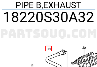 Honda 18220S30A32 PIPE B,EXHAUST