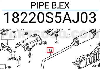 Honda 18220S5AJ03 PIPE B,EX