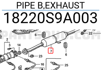Honda 18220S9A003 PIPE B,EXHAUST