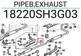 Honda 18220SH3G03 PIPEB,EXHAUST