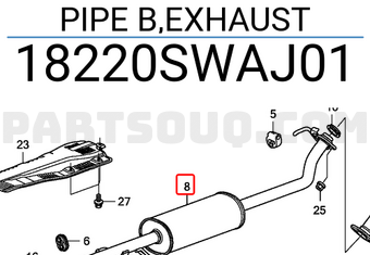 Honda 18220SWAJ01 PIPE B,EXHAUST