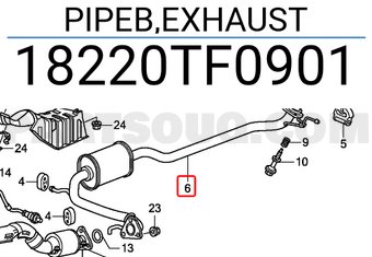 Honda 18220TF0901 PIPEB,EXHAUST