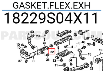 Honda 18229S04X11 GASKET,FLEX.EXH