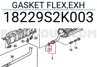Honda 18229S2K003 GASKET FLEX,EXH