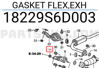 Honda 18229S6D003 GASKET FLEX,EXH