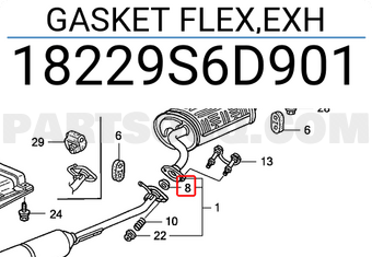 Honda 18229S6D901 GASKET FLEX,EXH