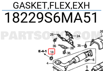 Honda 18229S6MA51 GASKET,FLEX,EXH