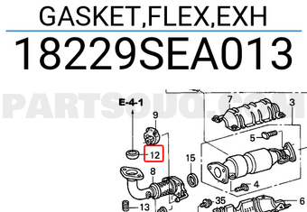 Honda 18229SEA013 GASKET,FLEX,EXH