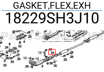 Honda 18229SH3J10 GASKET,FLEX,EXH