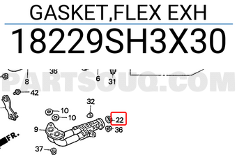 Honda 18229SH3X30 GASKET,FLEX EXH