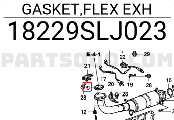 Honda 18229SLJ023 GASKET,FLEX EXH