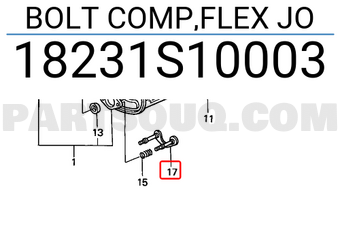 Honda 18231S10003 BOLT COMP,FLEX JO