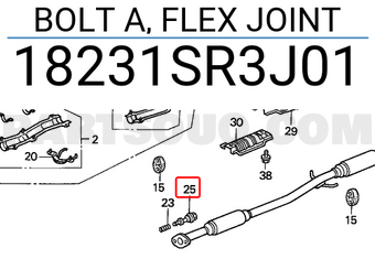 Honda 18231SR3J01 BOLT A, FLEX JOINT