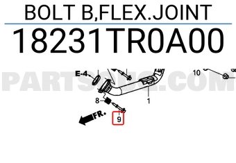 Honda 18231TR0A00 BOLT B,FLEX.JOINT