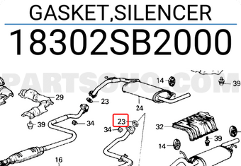 Honda 18302SB2000 GASKET,SILENCER