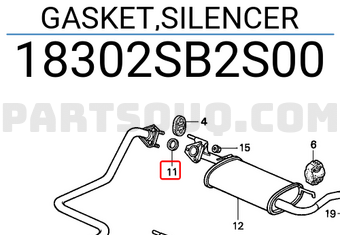 Honda 18302SB2S00 GASKET,SILENCER