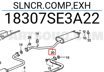 Honda 18307SE3A22 SLNCR.COMP,EXH