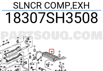 Honda 18307SH3508 SLNCR COMP,EXH