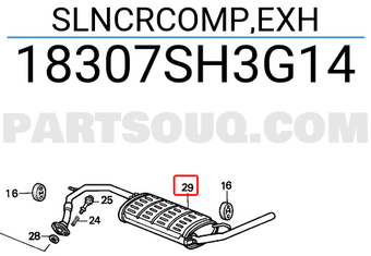 Honda 18307SH3G14 SLNCRCOMP,EXH