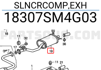 Honda 18307SM4G03 SLNCRCOMP,EXH