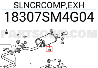 Honda 18307SM4G04 SLNCRCOMP,EXH