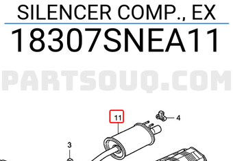 Honda 18307SNEA11 SILENCER COMP., EX