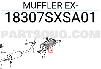 Honda 18307SXSA01 MUFFLER EX
