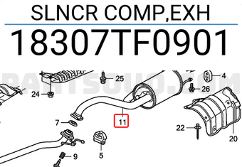 Honda 18307TF0901 SLNCR COMP,EXH