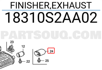 Honda 18310S2AA02 FINISHER,EXHAUST