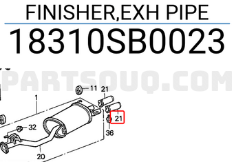 Honda 18310SB0023 FINISHER,EXH PIPE