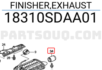 Honda 18310SDAA01 FINISHER,EXHAUST