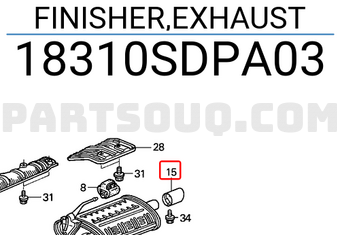 Honda 18310SDPA03 FINISHER,EXHAUST