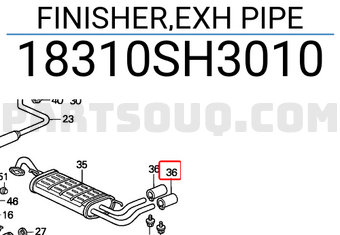 Honda 18310SH3010 FINISHER,EXH PIPE