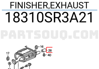 Honda 18310SR3A21 FINISHER,EXHAUST