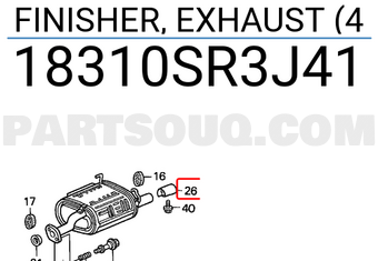 Honda 18310SR3J41 FINISHER, EXHAUST (4