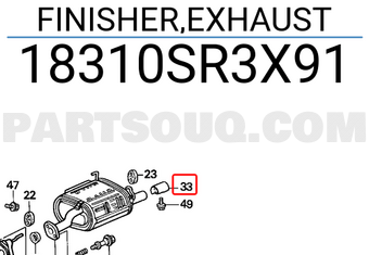Honda 18310SR3X91 FINISHER,EXHAUST